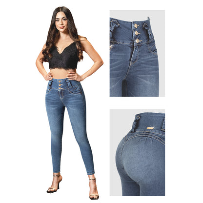 Woman Jeans Fit Jeans Pantalon Colombiano Skinny WENDY Excess by Praga Jeans EXEXC-010AZME