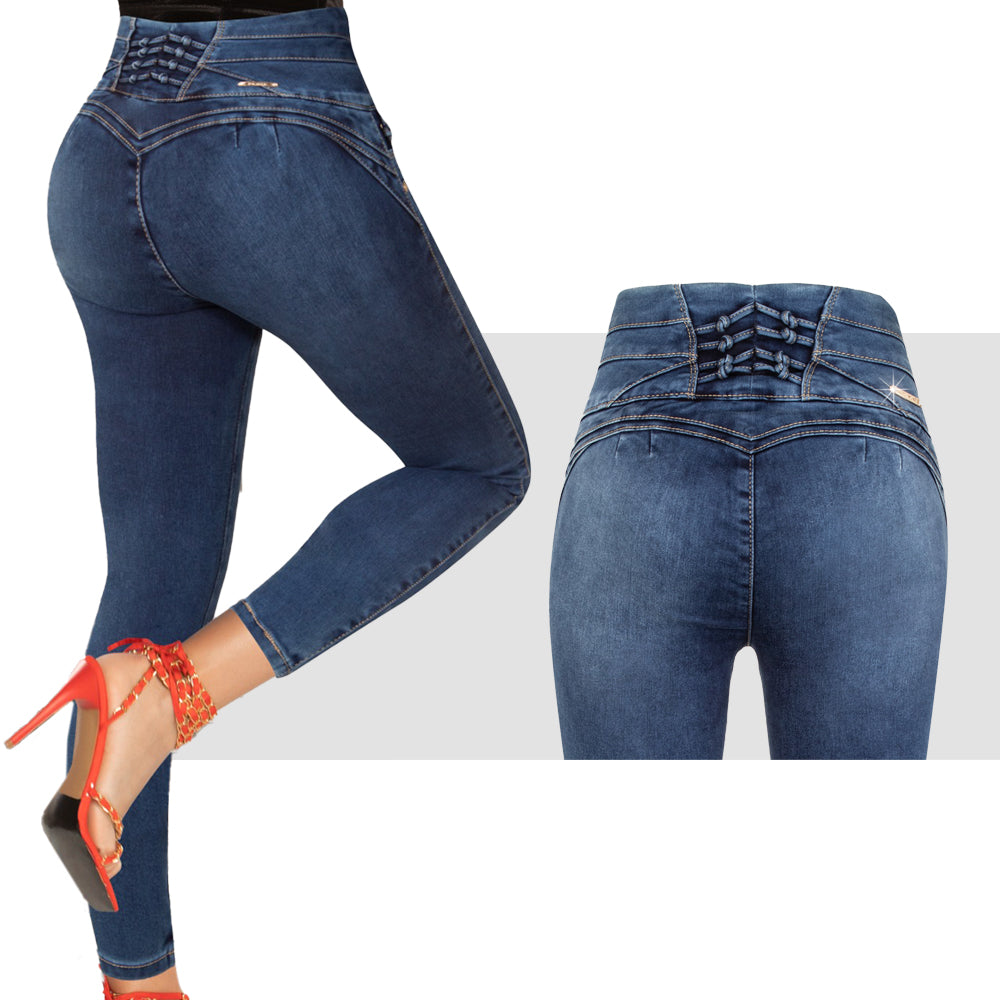 Woman Jeans Fit Jeans Pantalon Colombiano Skinny SILVIA Praga Jeans PRPGAC-104AZOS