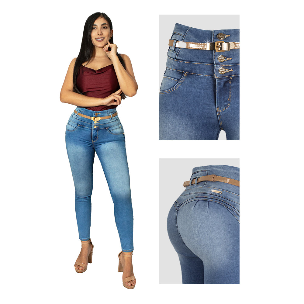 Woman Jeans Fit Jeans Pantalon Colombiano Skinny VALERY Praga Jeans PREXCS-015AZCL