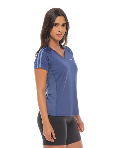 Women's V Neck Soft Cotton T-shirt for Casual Style 97334AZ