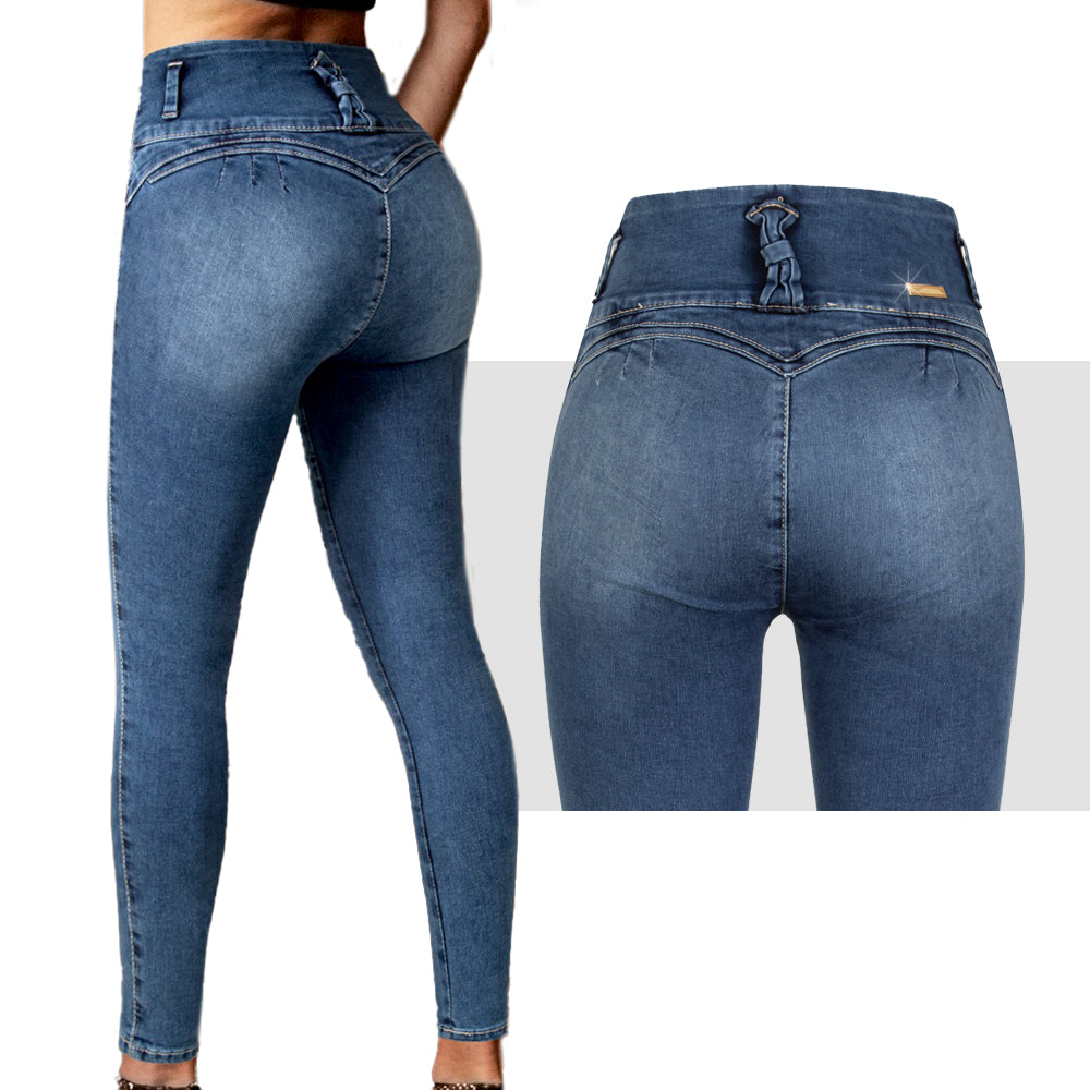 Woman Jeans Fit Jeans Pantalon Colombiano Skinny WENDY Excess by Praga Jeans EXEXC-010AZME